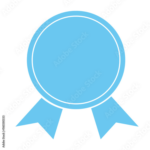 丸くてシンプルなメダルアイコン　青