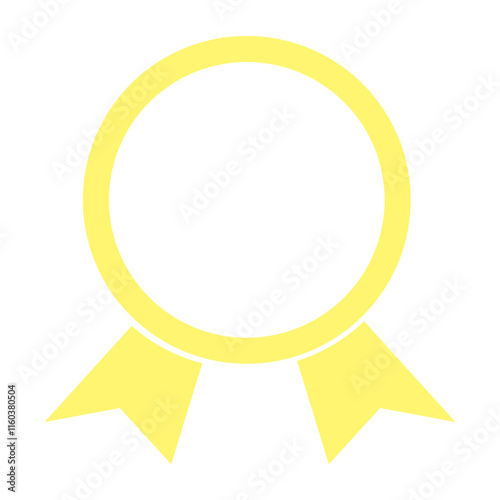 ベクター素材のかわいいリボンメダルアイコン