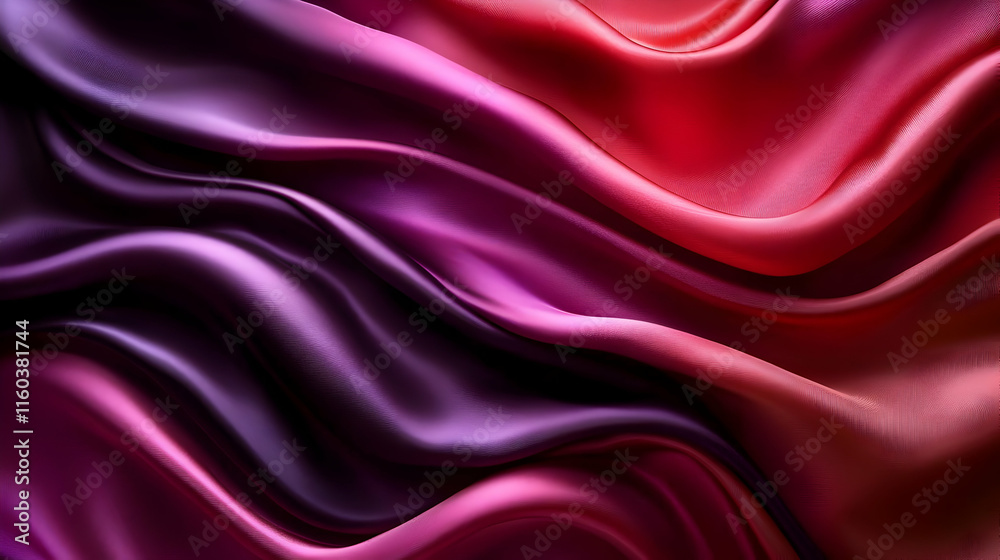 Obraz premium Flowing Purple and Red Cloth Drapes Elegantly, Creating a Smooth, Textured Background