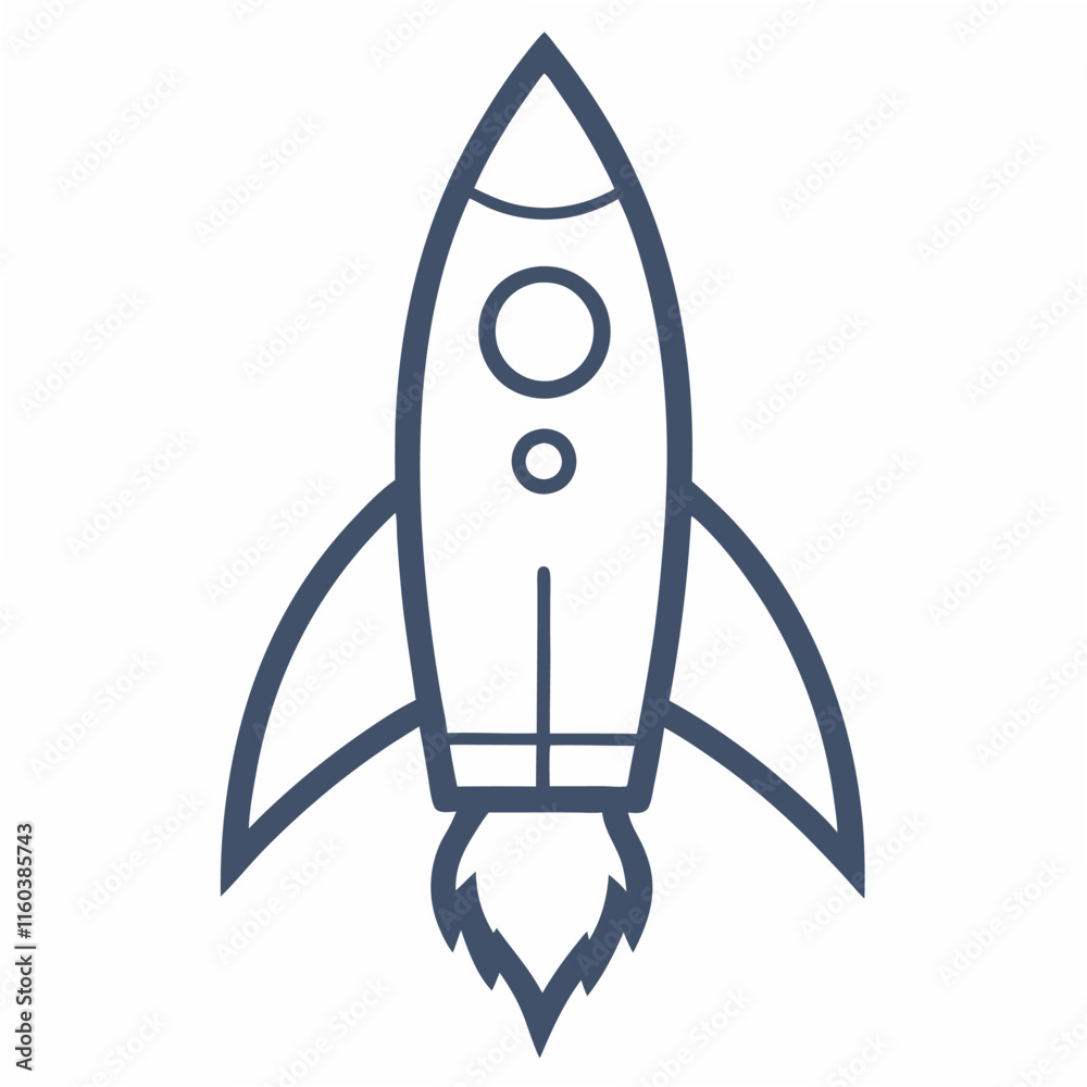 Rocket line art vector illustration vector Rocket line art vector illustration vector