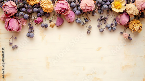 Dried Flowers Decorate Wood...