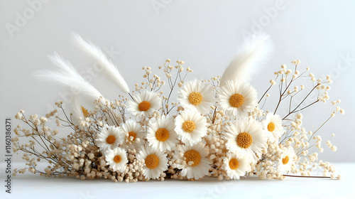White Flowers and Feathers ...