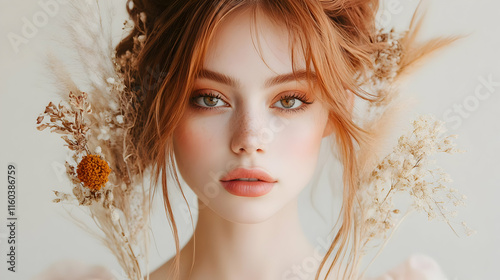 Redhead Beauty with Dried F...