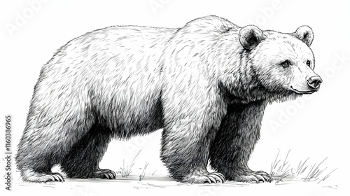 Brown Bear Stands Majestica...