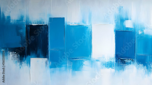 Blue and White Abstract Pai...