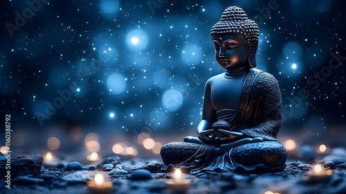 Meditation Statue Sits Peac...