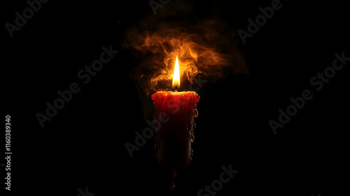 Candle Burns Brightly in Da...