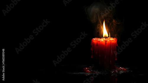 Red Candle Burns and Drips ...