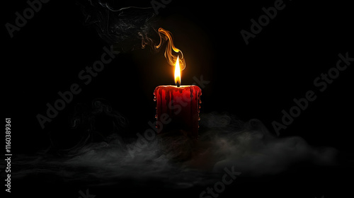 Candle Burns Brightly in Da...