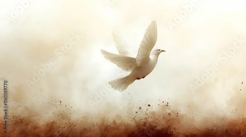 White Dove Soaring Graceful...