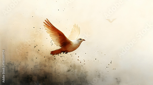 Dove Flies Gracefully Throu...