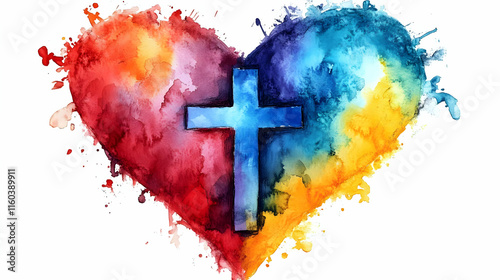 Heart Cross Symbolizes Fait...