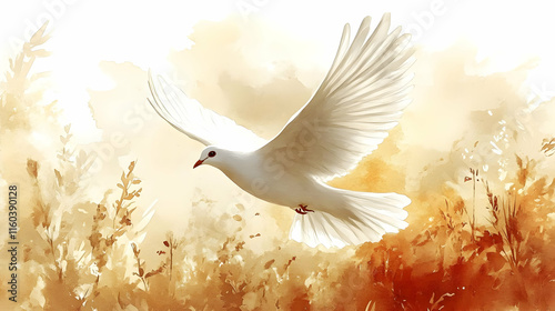 White Dove Soars Gracefully...