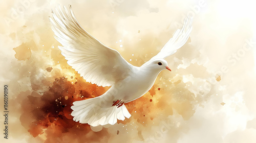 White Dove Soaring Elegantl...