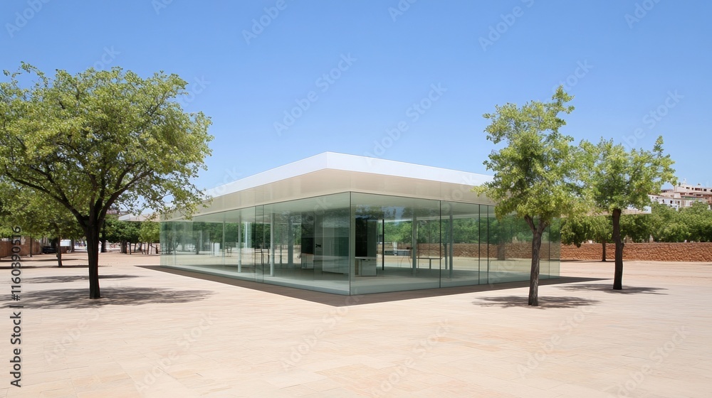 Obraz premium Modern hospital isolation ward exterior showcasing advanced medical facilities and compassionate care, emphasizing the importance of health infrastructure in safeguarding public well-being.