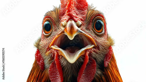 Rooster Crows Loudly: Farm ...
