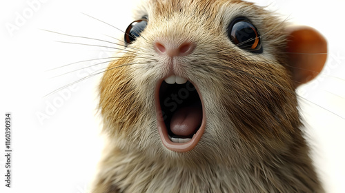 Cute Rodent Opens Mouth Wid...