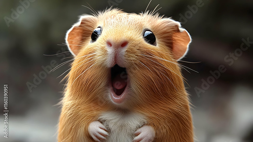 Cute Guinea Pig Yawns Widel...