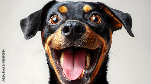 Happy Dog Shows Teeth and T...