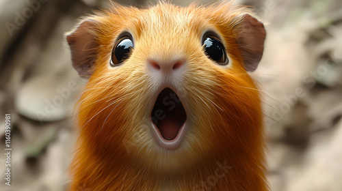 Cute Guinea Pig Opens Mouth...
