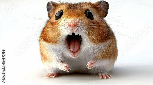Hamster Yawns Widely, Showi...
