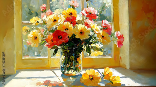 Flowers Sit in Vase by Sunn...
