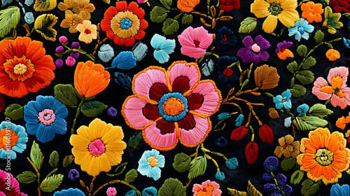 Colorful Floral Embroidery ...