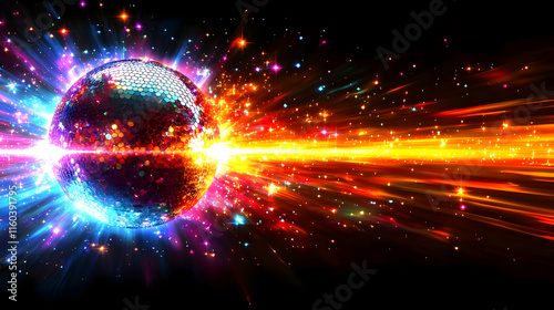 Disco Ball Reflects Colorfu...