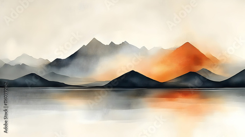 Misty Mountains Reflect in ...