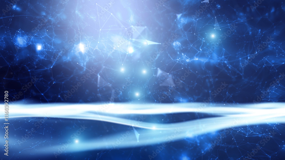 Obraz premium Futuristic artificial intelligence science abstract wavy background illustration.