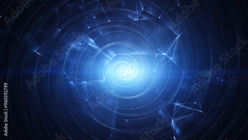 Glow digital spiral cyberspace network illustration.