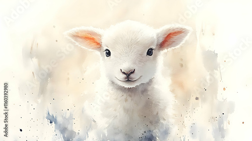 Adorable Lamb Poses Gently ...