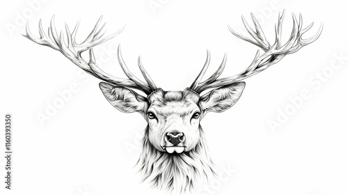 Majestic Deer Head with Ant...