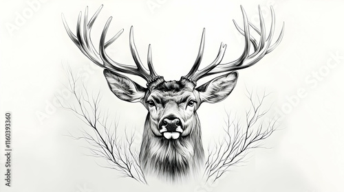 Majestic Deer Gazes with Gr...