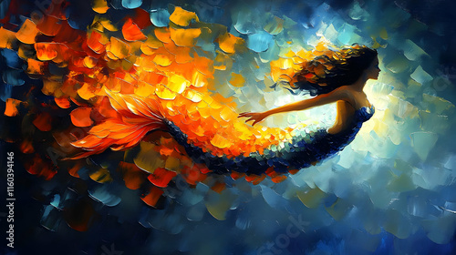 Mermaid Swims Gracefully Th...