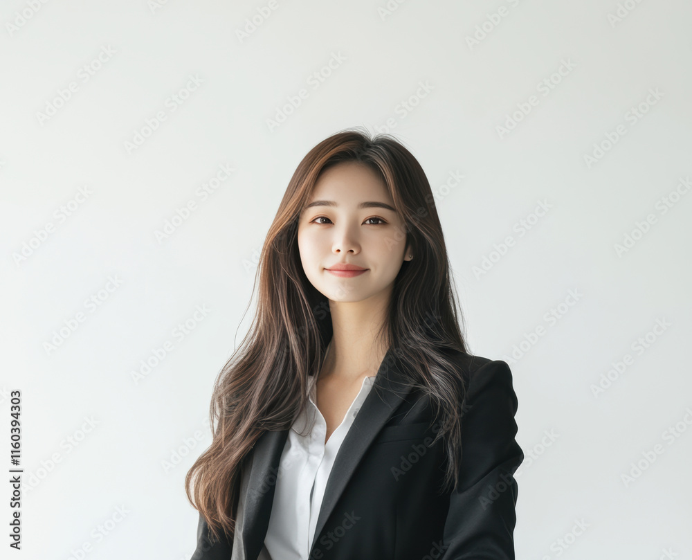 Portraits of Asian women in simple casual attire, standing against plain white background, wear minimal makeup display natural expressions, emphasizing modern, everyday style. Portraits of Asian women in simple casual attire, standing against plain white background, wear minimal makeup display natural expressions, emphasizing modern, everyday style.