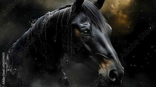 Black Horse Enjoys a Refres...