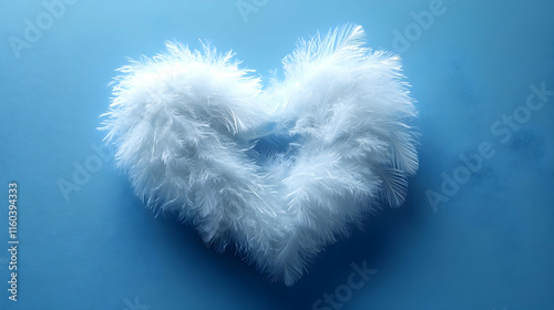 White Feathers Form Heart S...