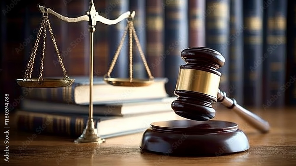 Gavel, scales of justice and law books Gavel, scales of justice and law books