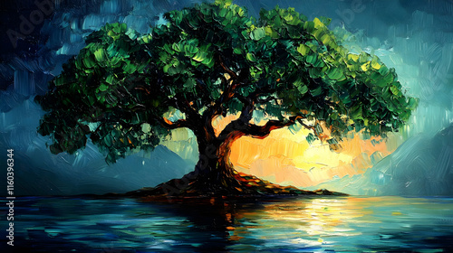 Tree Painting Meets Sunset ...