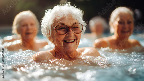 Seniors Enjoying Pool: Swim...