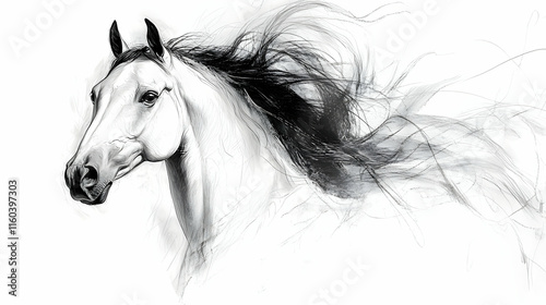 White Horse Poses Majestica...