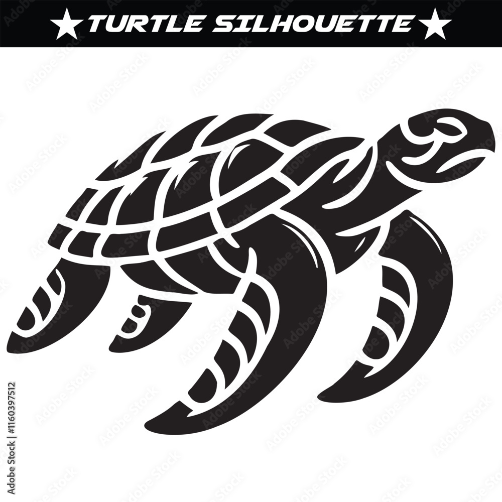 Fototapeta premium turtle silhouette vector illustration art