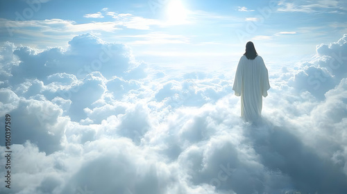 Figure Walks Through Clouds...