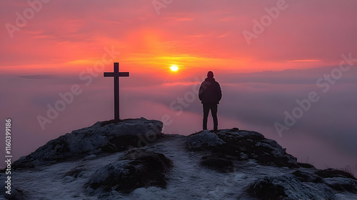 Solitary Figure Witnesses M...