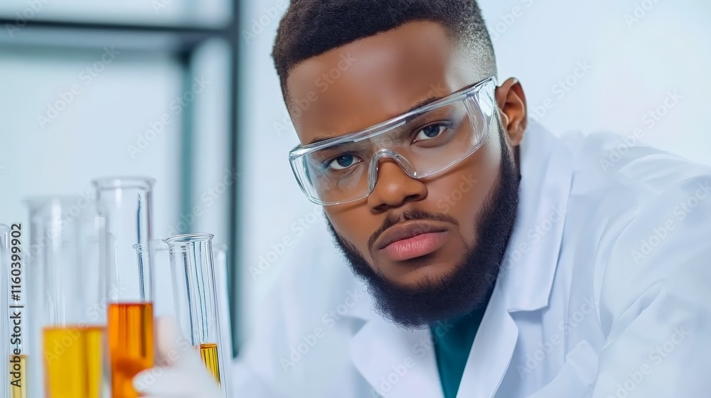 Researcher meticulously performing safety testing procedures in a laboratory setting, emphasizing precision and dedication to scientific advancement and risk mitigation.