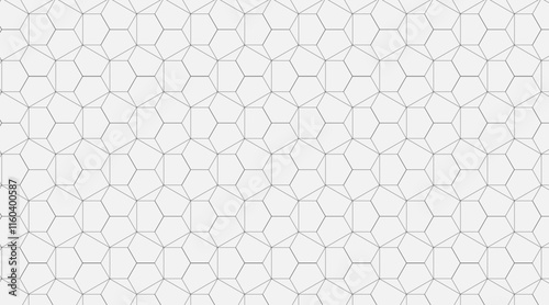 Hexagonal pattern background vector design | Geometric shape vector design with line | Multi shape seamless background design with black color 3d shape photo