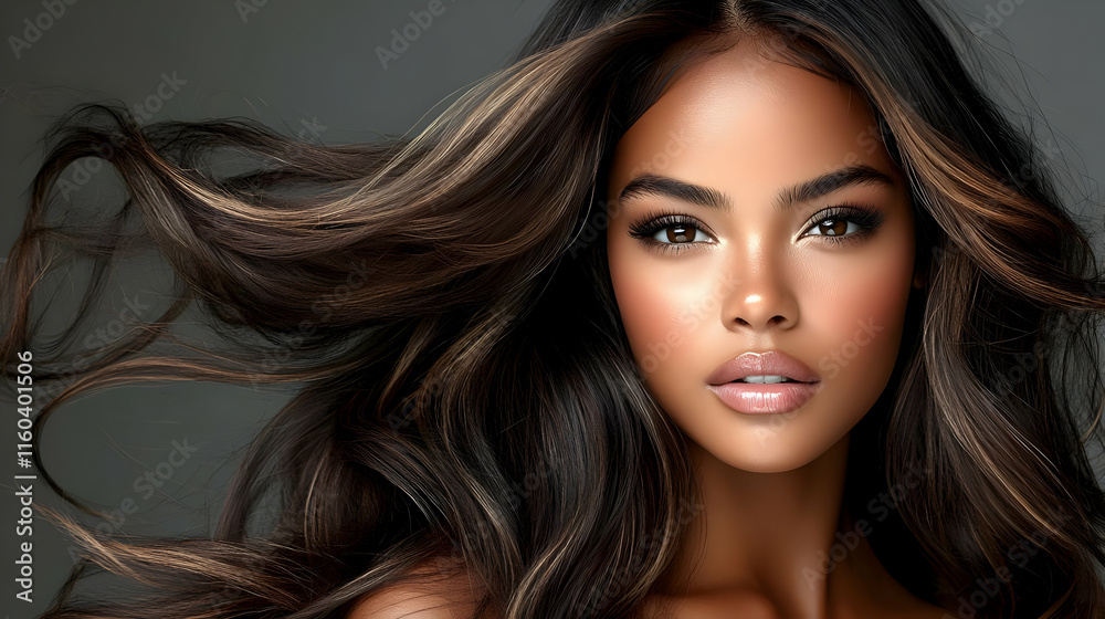 Hair Beauty, Styling: Flowing, Shiny Hair Achieves Gorgeous Style Effortlessly Hair Beauty, Styling: Flowing, Shiny Hair Achieves Gorgeous Style Effortlessly