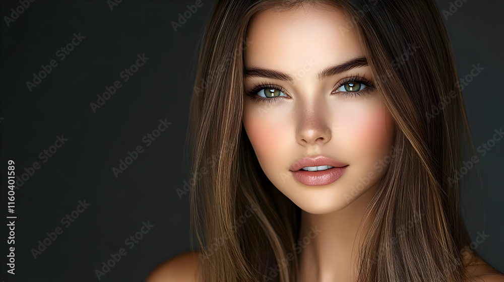 Beauty Portrait: Woman Shows Off Flawless Skin and Makeup Look Beauty Portrait: Woman Shows Off Flawless Skin and Makeup Look