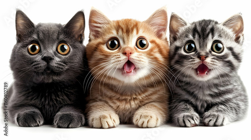 Three Kittens Look Inquisit...